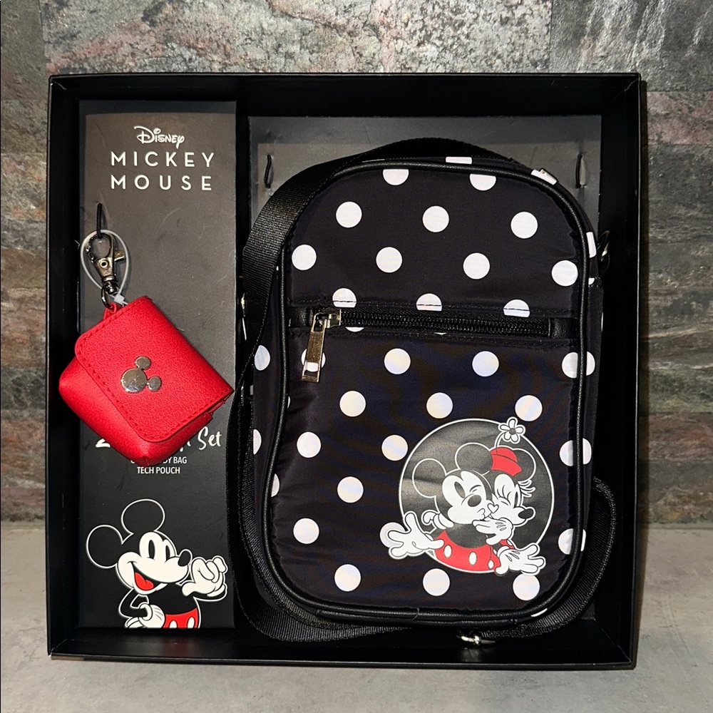 Disney Mickey Mouse Black and White Polka Dot Bag Set